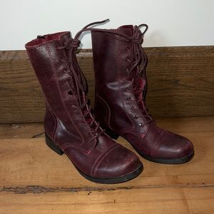 Never worn Aldo maroon combat boots